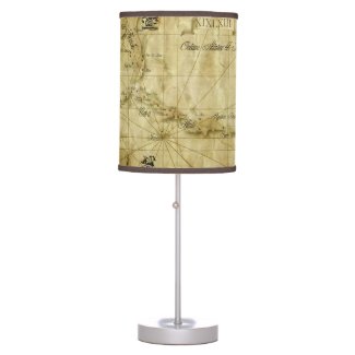 Caribbean - old map table lamp