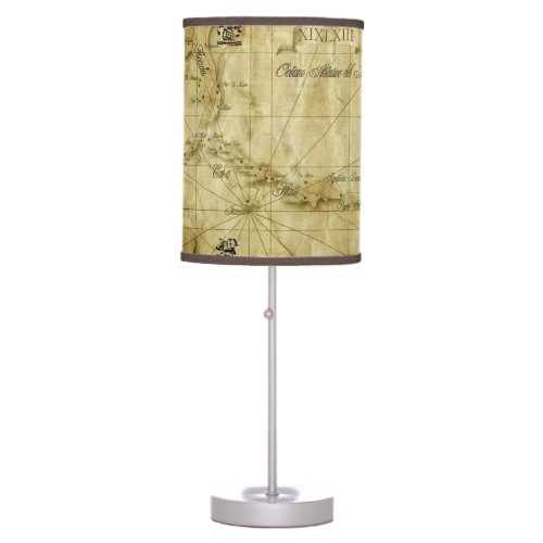 Caribbean _ old map table lamp