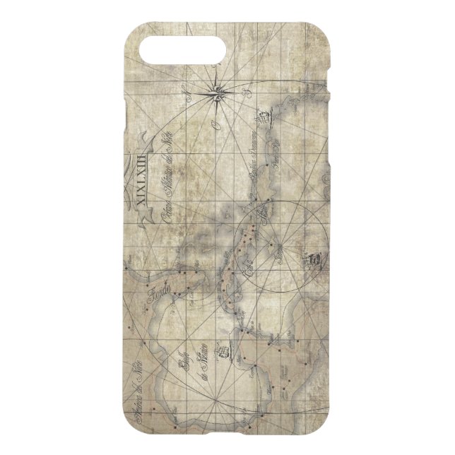 Caribbean - old map uncommon iPhone case (Back)