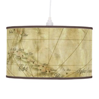 Caribbean - old map... V2 Ceiling Lamp