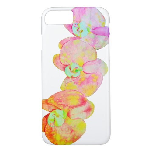 Caribbean orchids tropical watercolor flowers iPhone 87 case