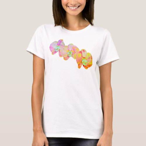 Caribbean orchids tropical watercolor flowers T_Shirt