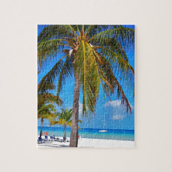 Caribbean palm tree jigsaw puzzle | Zazzle.com