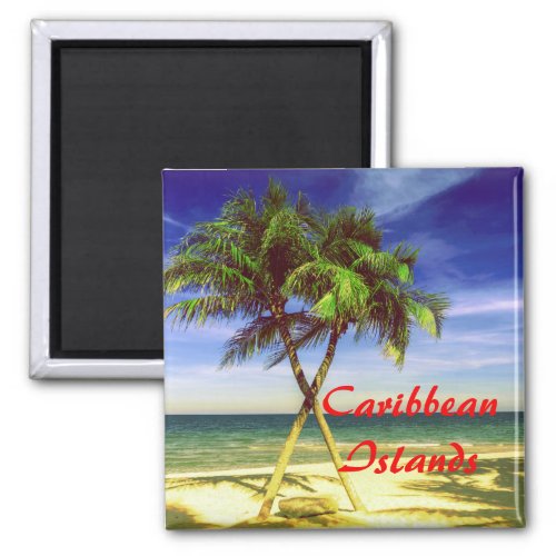 Caribbean Palm Tree Tropical Island Beach Magnet