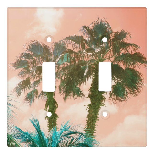 Caribbean Palm Trees Summer Vibes #2 #tropical  Light Switch Cover (Front)