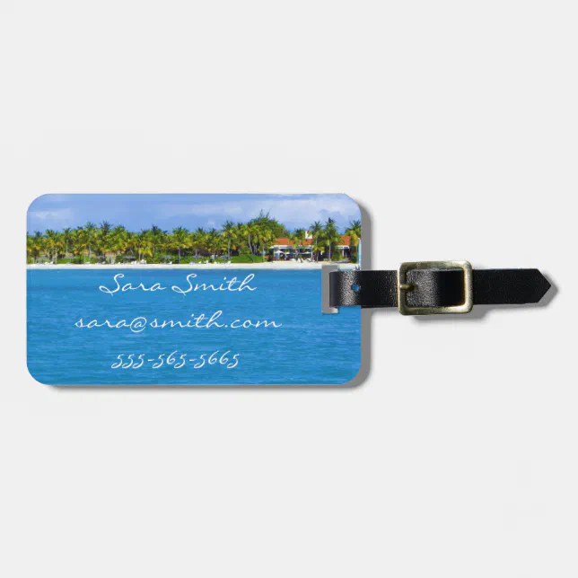 Caribbean Paradise Luggage Tag - Customizable | Zazzle