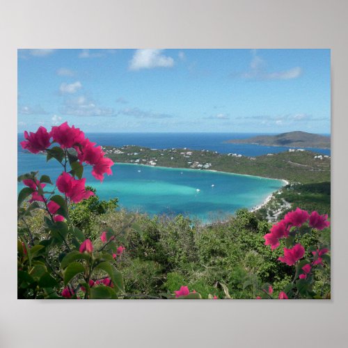 Caribbean Paradise Tropical Beach Photo Poster
