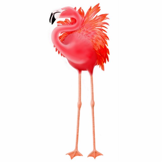 Caribbean Pink Flamingo Holiday Ornament (Front)