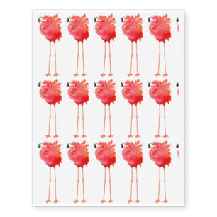 Caribbean Pink Flamingo Temporary Tattoo
