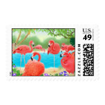Caribbean Pink Flamingos Postage Caribbean Pink Flamingos Postage