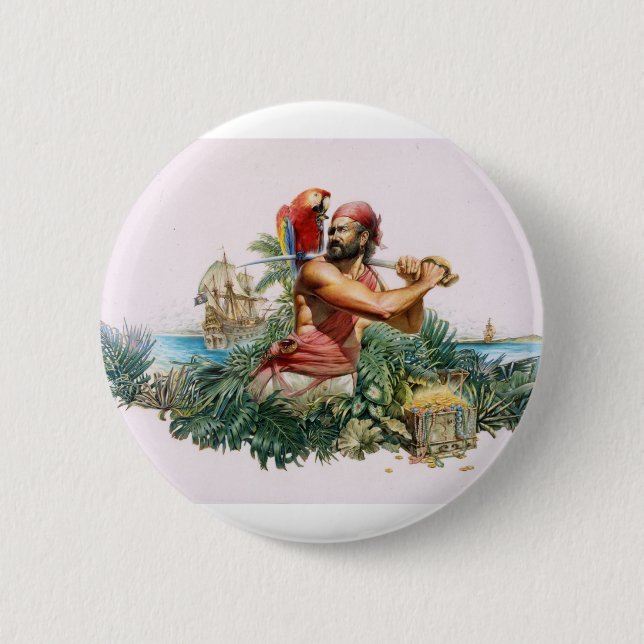 Caribbean Pirate Button (Front)