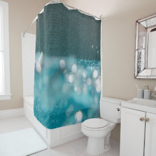 Caribbean Pool Bokeh Glam 1 Shower Curtain