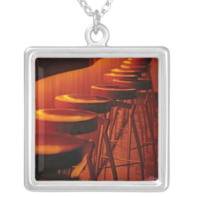 Caribbean, Puerto Rico, San Juan, Water Club Silver Plated Necklace (Front)