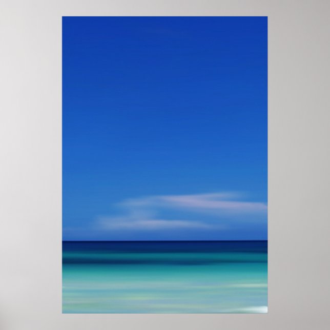Caribbean Sea Blue Abstract Photo Print (Front)