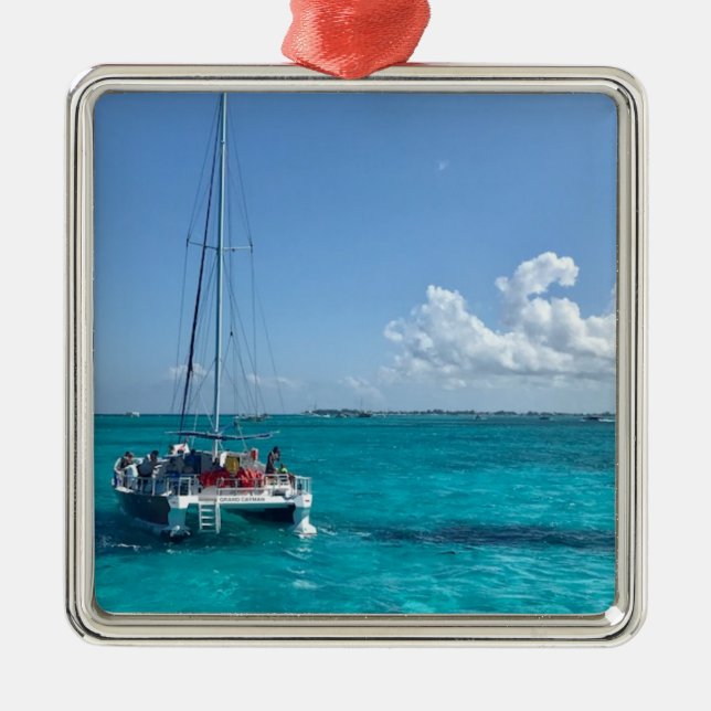 Caribbean Sea Boat Ornament (Front)
