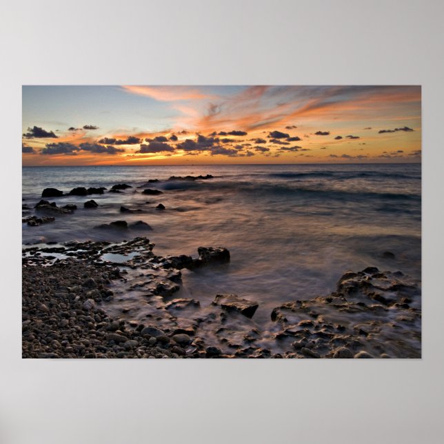 Caribbean Sea, Cayman Islands. Crashing waves 2 Poster (Front)