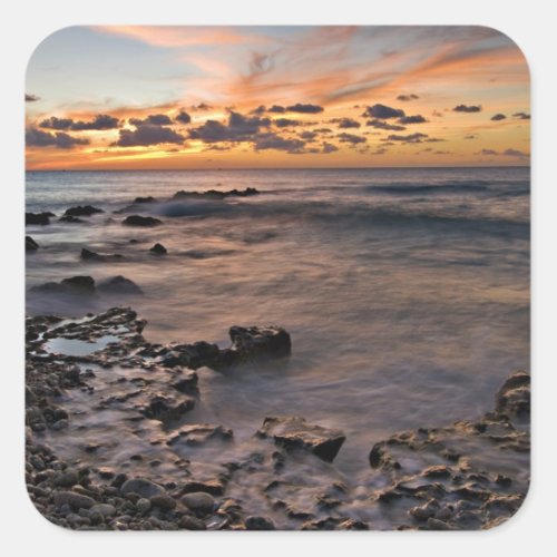 Caribbean Sea Cayman Islands Crashing waves 2 Square Sticker