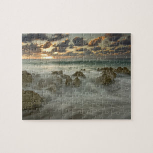 Caribbean Sea, Cayman Islands. Crashing waves 3 Jigsaw Puzzle