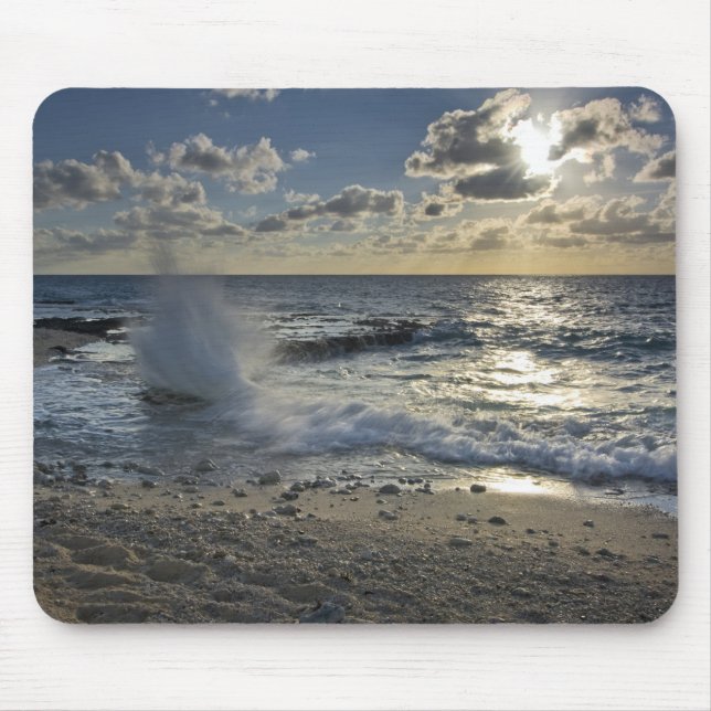 Caribbean Sea, Cayman Islands.  Crashing waves Mouse Pad (Front)