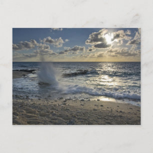 Caribbean Sea, Cayman Islands. Crashing waves Postcard