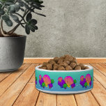 Caribbean Sea Shells with Bubbles<br><div class="desc">Brighten the day with these vibrantly colored pink,  yellow,  blue,  purple,  green and orange scalloped seashells with floating bubbles on this pet bowl.</div>