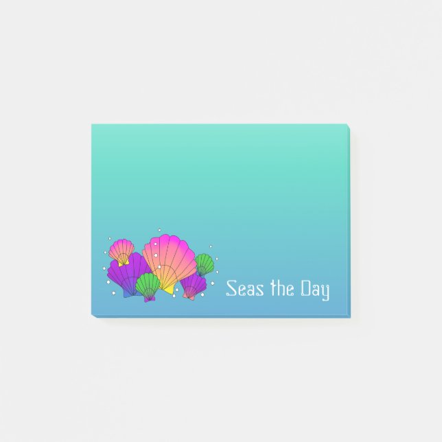 Caribbean Sea Shells with Bubbles Post-it Notes (Front)