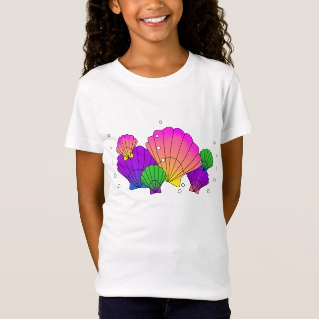 Caribbean Sea Shells with Bubbles T-Shirt (Front)