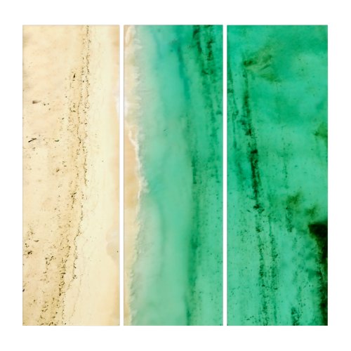 Caribbean Sea Tropical Beach Color Palette Triptych