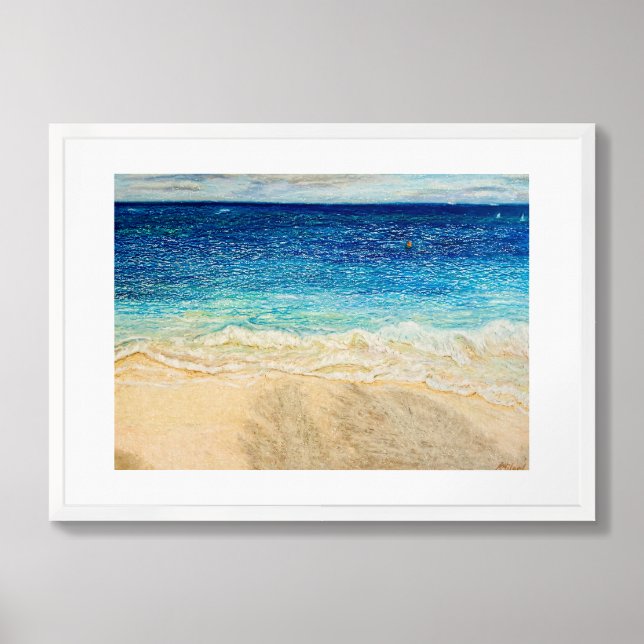 Caribbean Seascape Print (Framed Front)