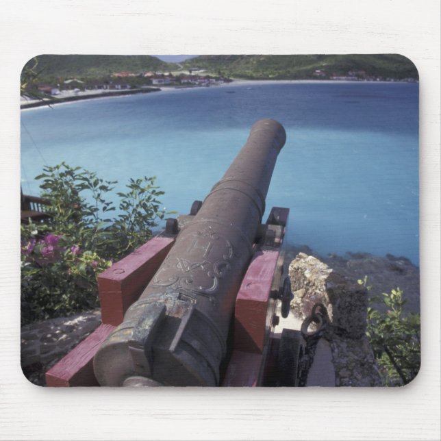 CARIBBEAN, St. Barts, Connon aiming into Bay of Mouse Pad (Front)