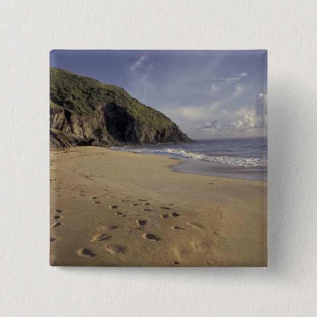Caribbean, St. Kitts. Footprints on Atlantic Button (Front)
