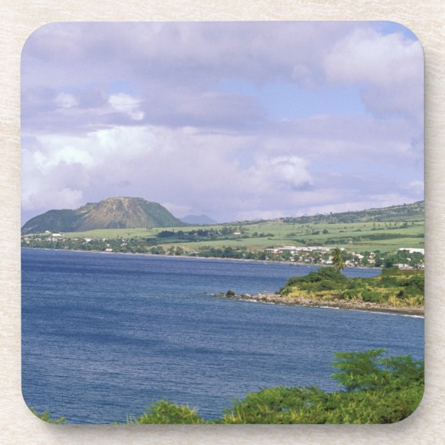Caribbean, St. Kitts, Roseau. Coast. Beverage Coaster (Front)