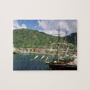 Caribbean, St. Lucia, Soufriere. Boats in Jigsaw Puzzle