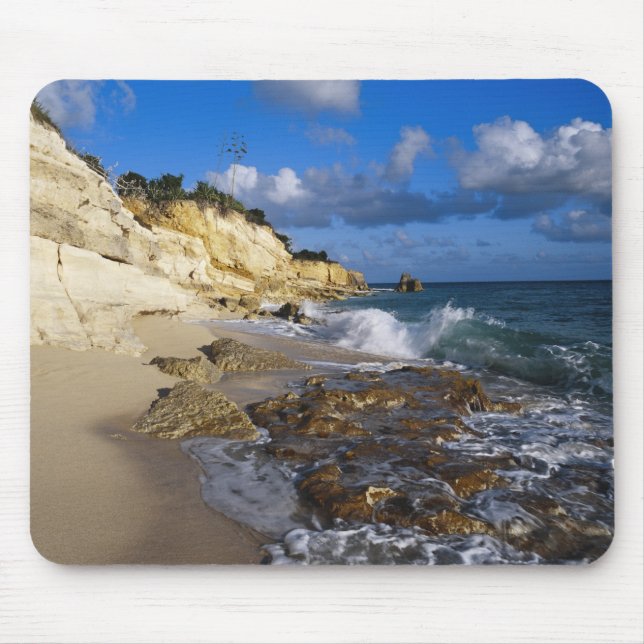 Caribbean, St. Martin, Cliffs at Cupecoy beach Mouse Pad (Front)