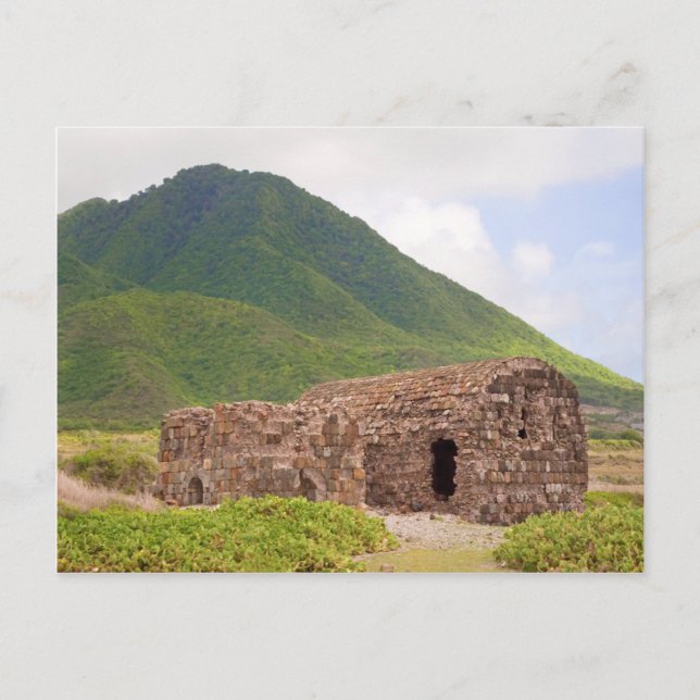 Caribbean Stone Ruins Lime Kiln,Nevis,W.I. Postcard (Front)
