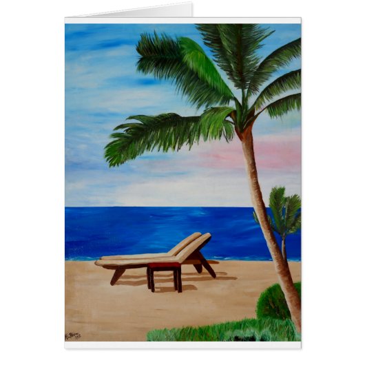 Caribbean Strand with Beach Chairs Cards (Front)