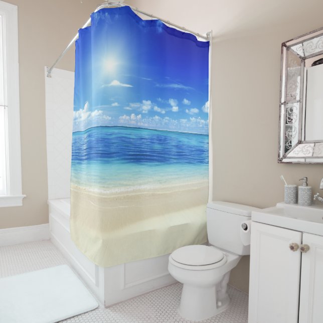 Caribbean Summer Dreamz Shower Curtain (In Situ)