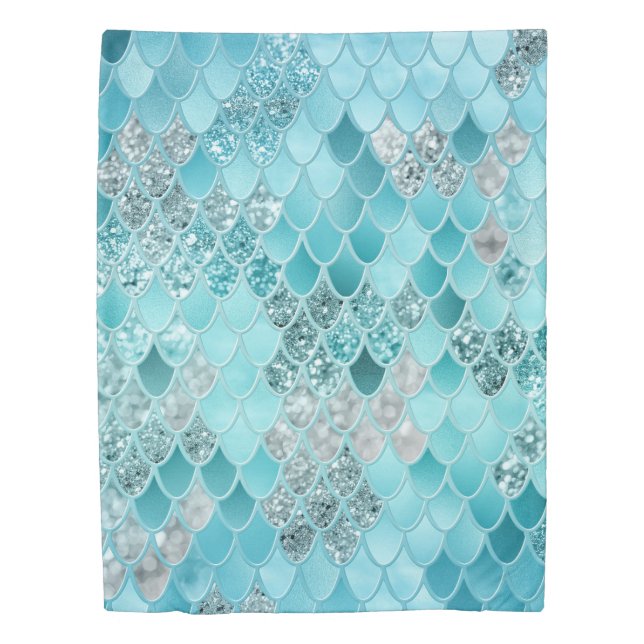 Caribbean Summer Mermaid Scales 1 Duvet Cover (Front)