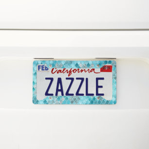 Caribbean Summer Mermaid Scales 1 License Plate Frame