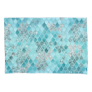 Caribbean Summer Mermaid Scales 1 Pillow Case