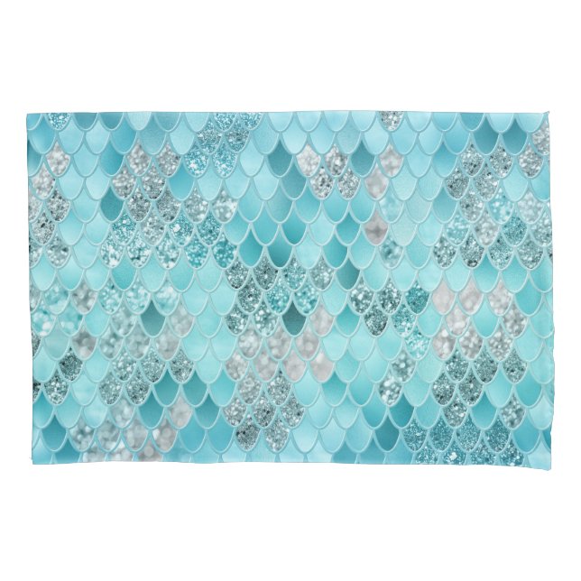 Caribbean Summer Mermaid Scales 1 Pillow Case (Front)