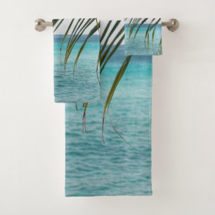 Caribbean Sunrise Ocean Palm 1 Bath Towel Set