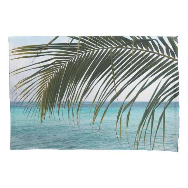 Caribbean Sunrise Ocean Palm 1 Pillow Case (Front)