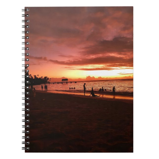 Caribbean Sunset Glow Spiral Notebook (Front)