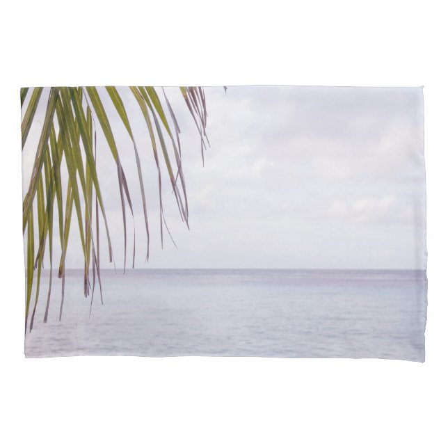 Caribbean Sunset Ocean Palm 5 Pillow Case (Front)