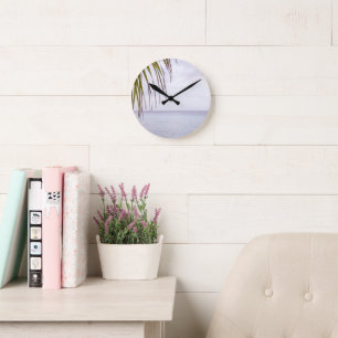 Caribbean Sunset Ocean Palm 5 Round Clock