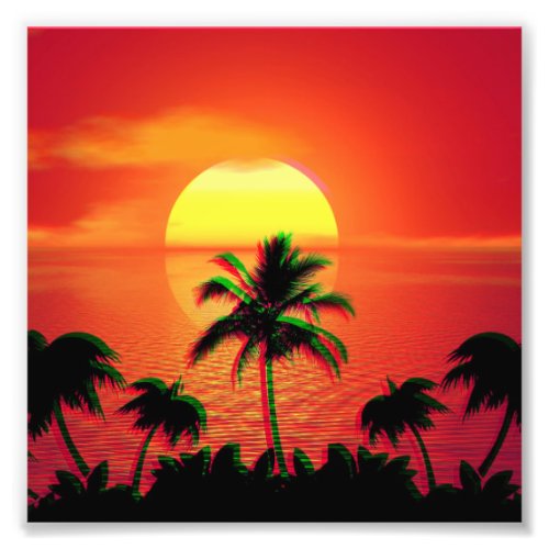 Caribbean Sunset Vaporwave Aesthetic Retro 80s 90s Photo Print