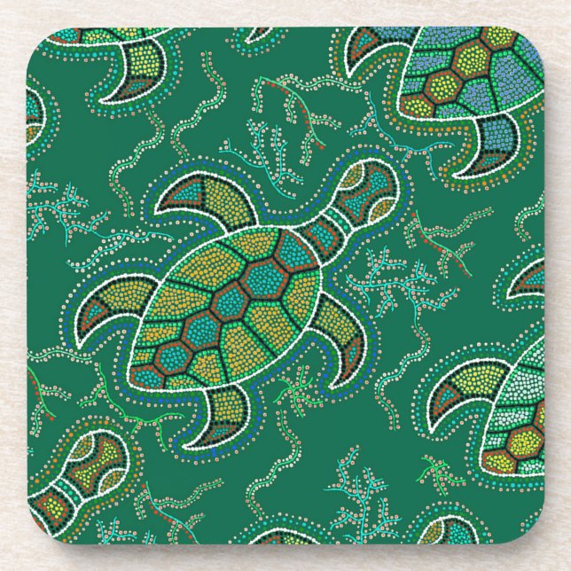 Caribbean Tortuga Beverage Coaster (Front)