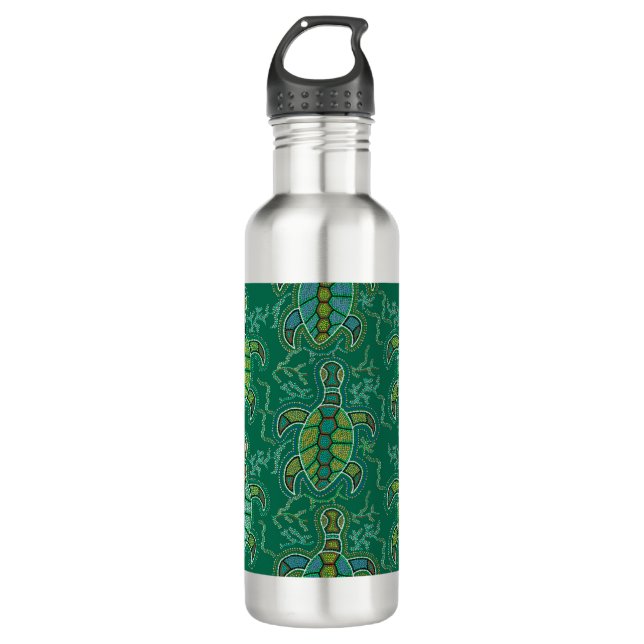 Caribbean Tortuga Stainless Steel Water Bottle (Front)