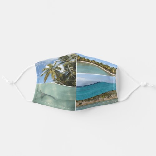 Caribbean Travel Vacation Photo Collage Adult Cloth Face Mask